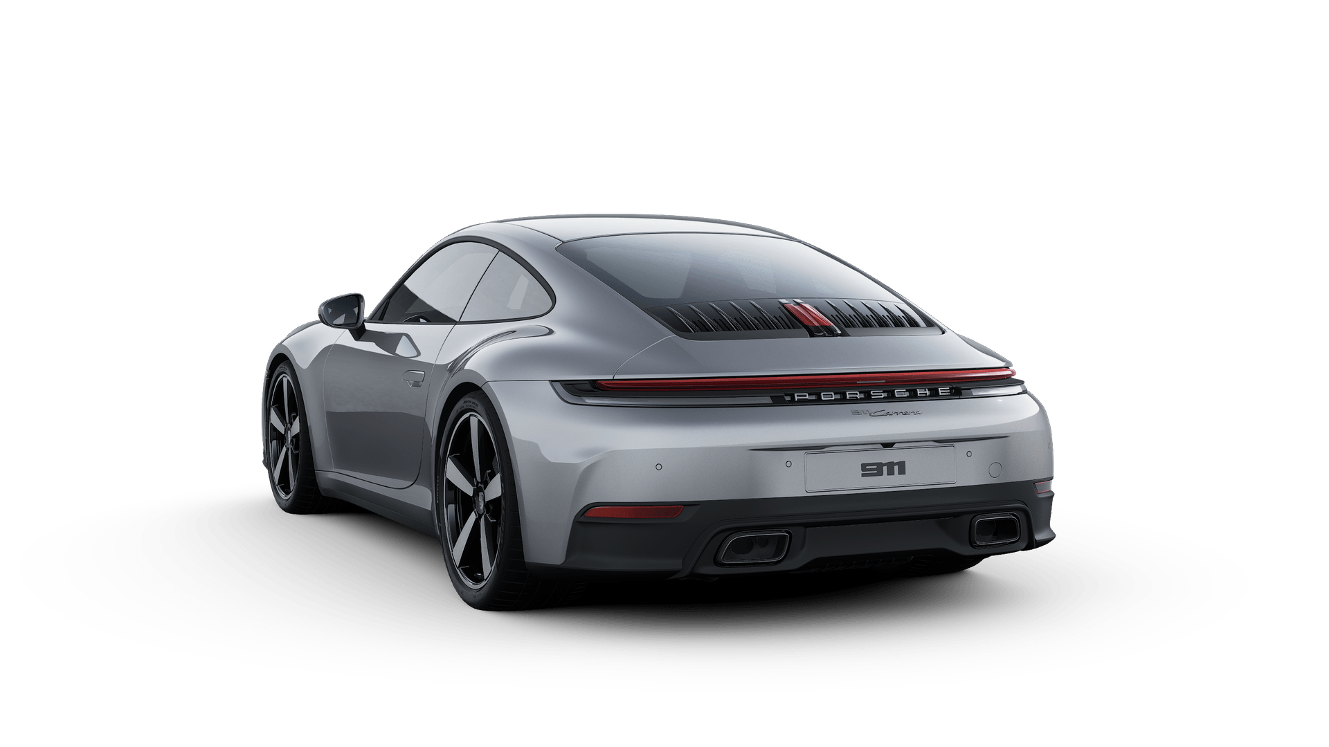 Exterior view of 911 showing the back and left side of the car
