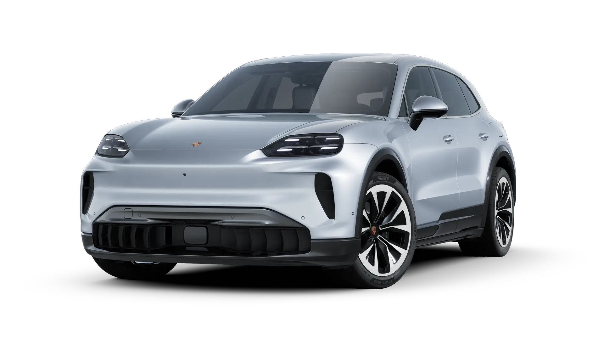 Exterior view of Cayenne showing the front and left side of the car