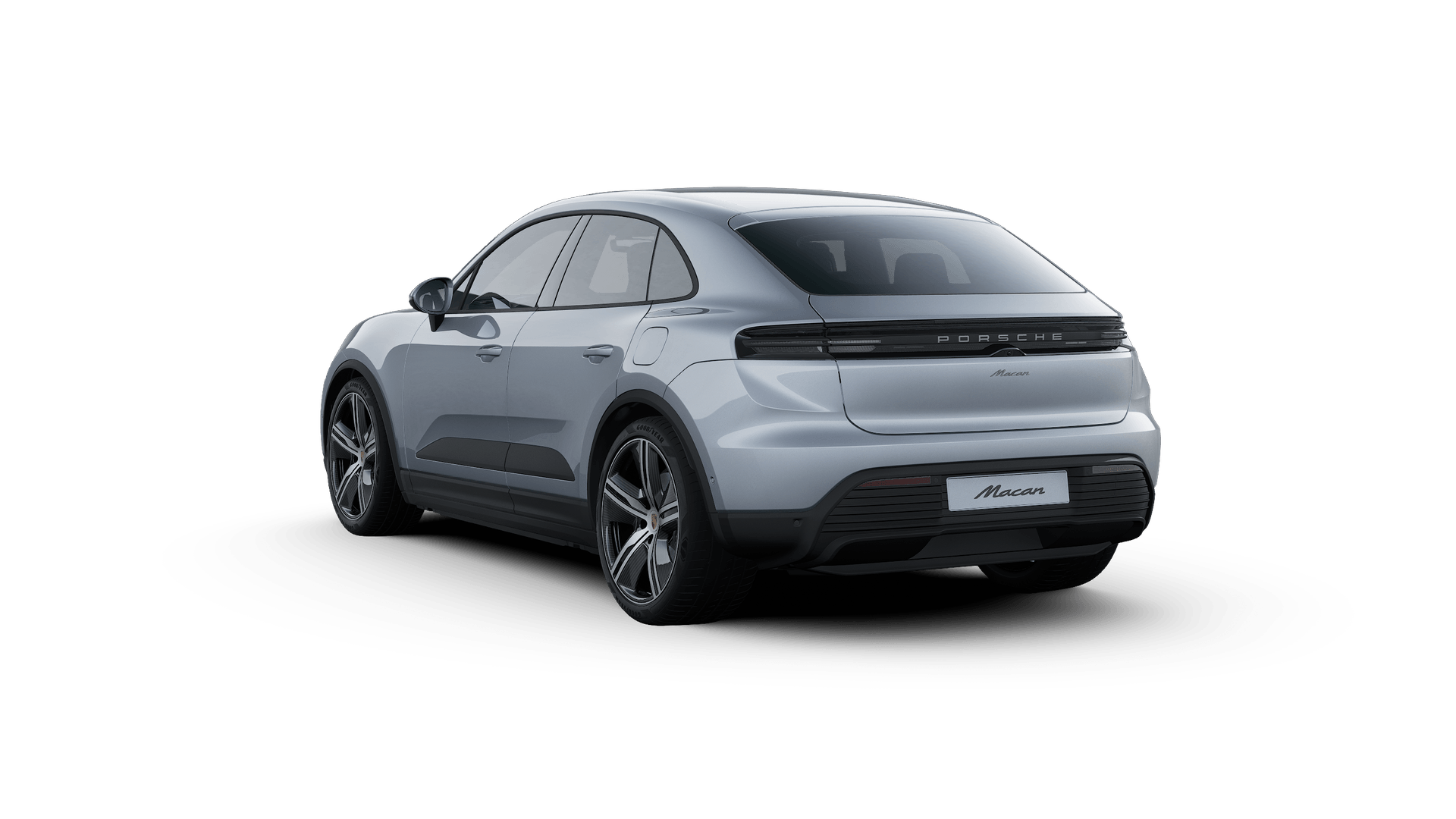 Exterior view of Macan showing the back and left side of the car