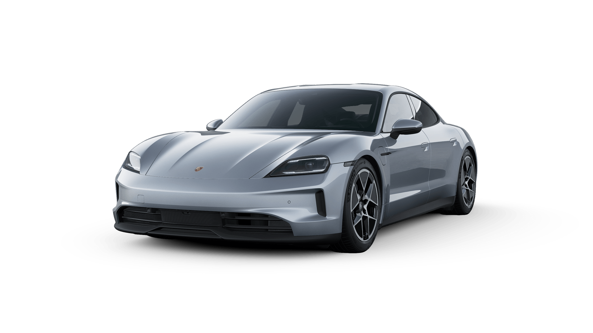 Exterior view of Taycan showing the front and left side of the car