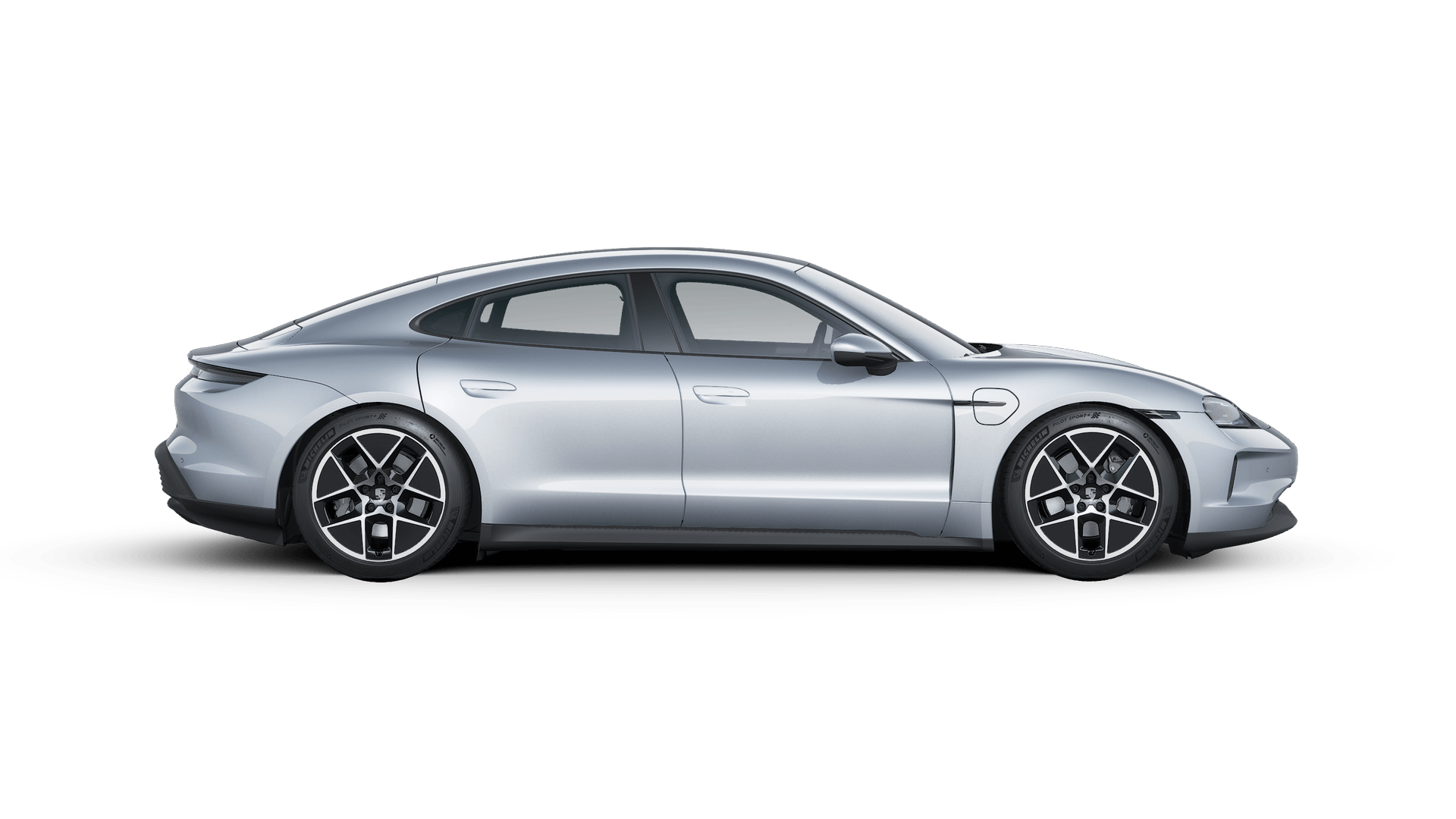 Exterior view of Taycan showing the right side of the car